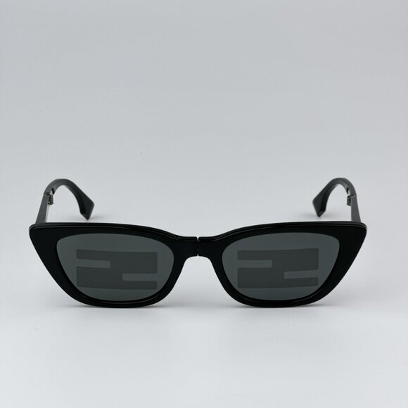 Fendi FE40089I 01C FOLDING BRAND NEW Sunglasses Black Mirror Pattern Women - Picture 6 of 12